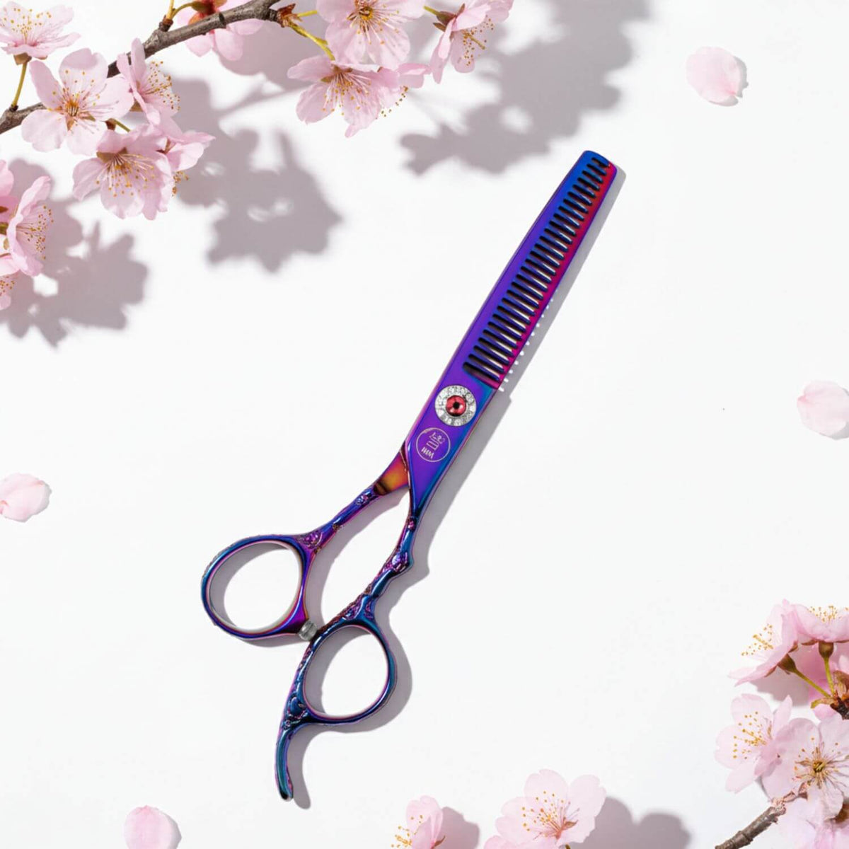 Mina Rainbow Hair Cutting and Thinning Scissor Set from Japan (SKU: MIN-RNB-S6055 MIN-RNB-RM606055)