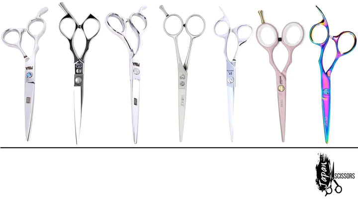Different types of Japanese style hair scissors for cutting at home