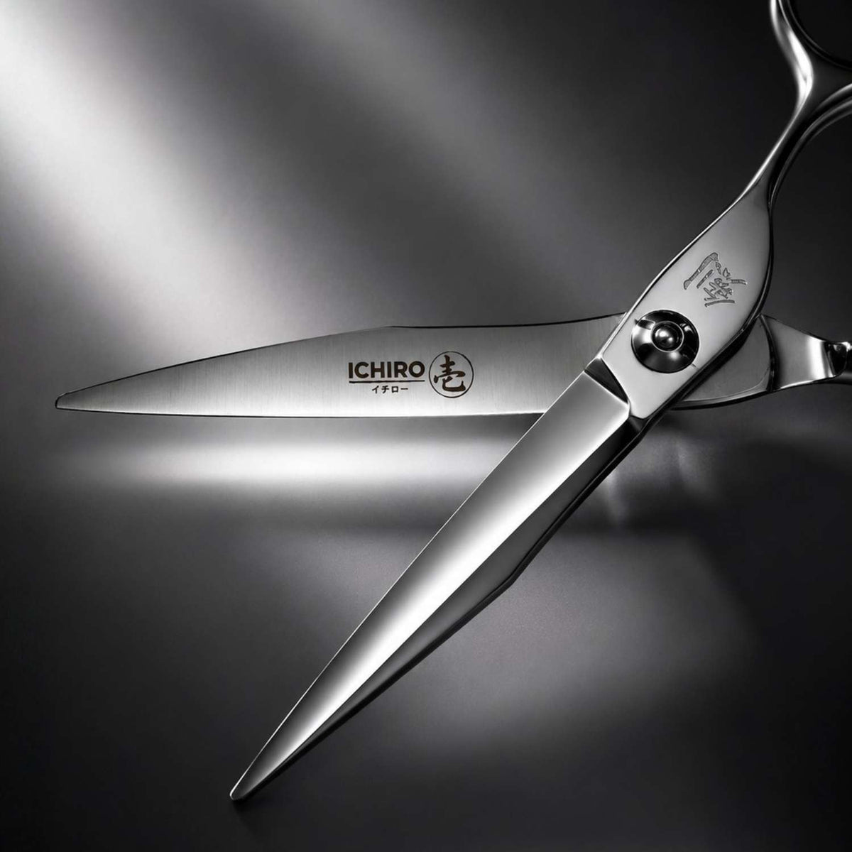 Ichiro Tsurugi Barber Scissors - open blades close-up
