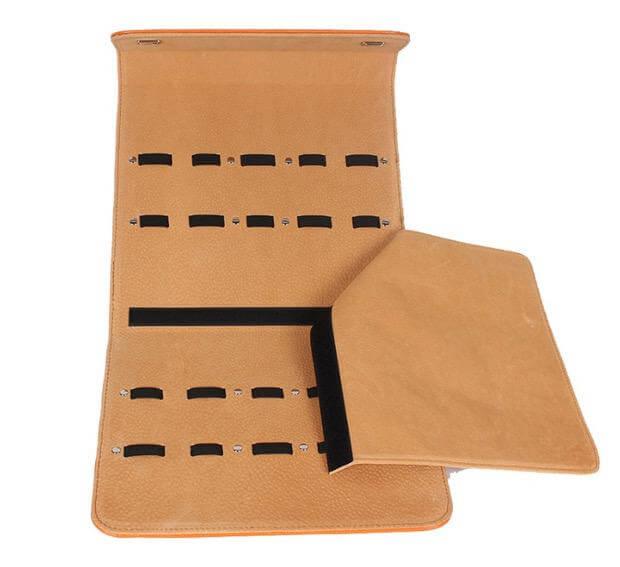 Premium JP Leather Scissor Case: 10 Piece Scissor Protector in - Leather Pouch For Hair Stylists &amp; Barbers