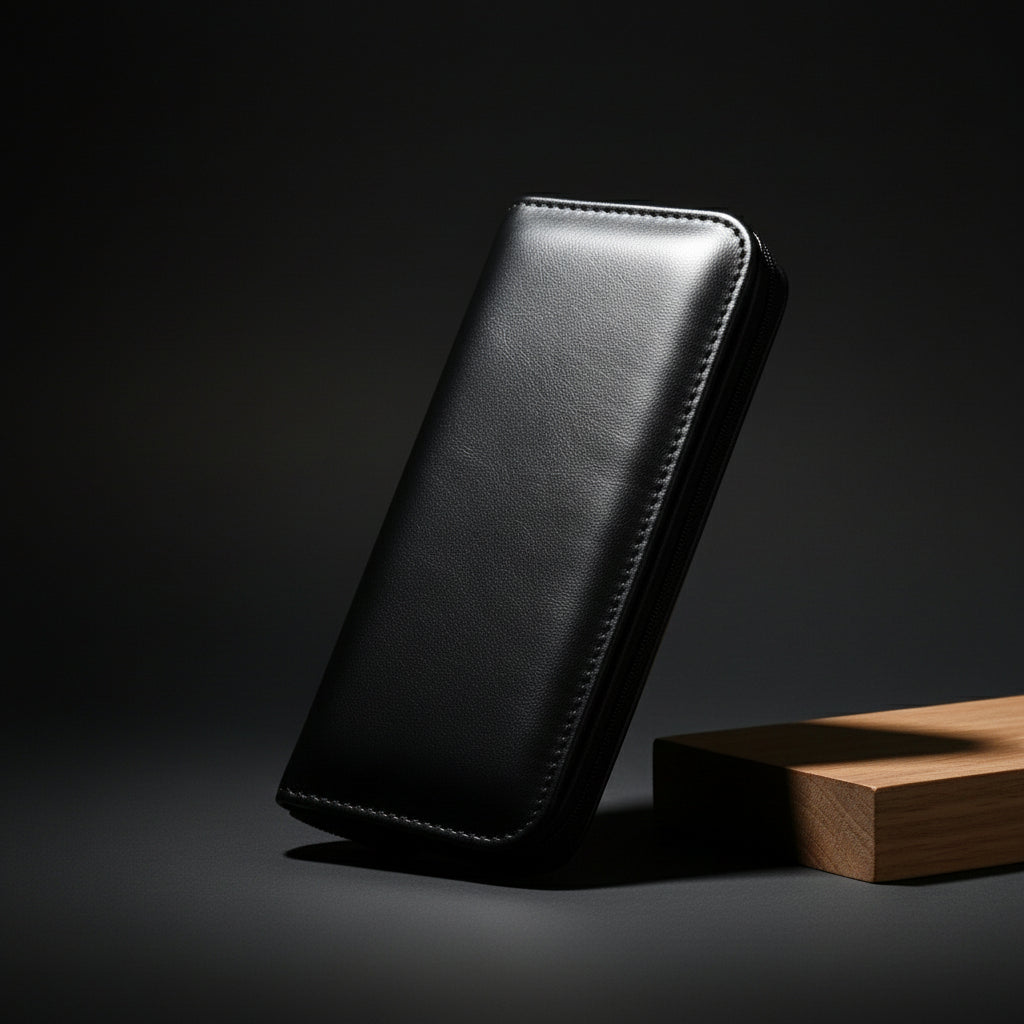 2pc Leather Scissors Case in - Leather Pouch For Hair Stylists & Barbers