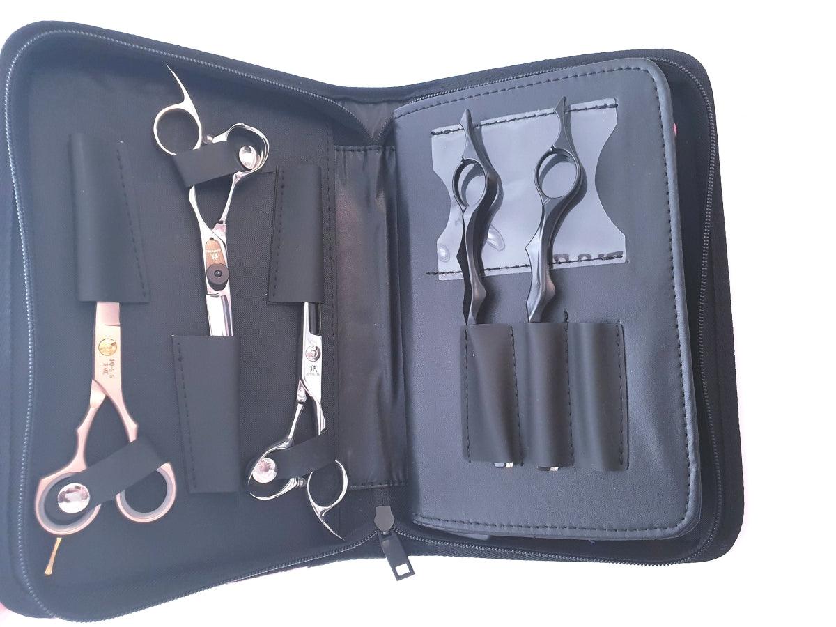 6pcs - Pink Leather Scissors Pouch in - Leather Pouch For Hair Stylists &amp; Barbers