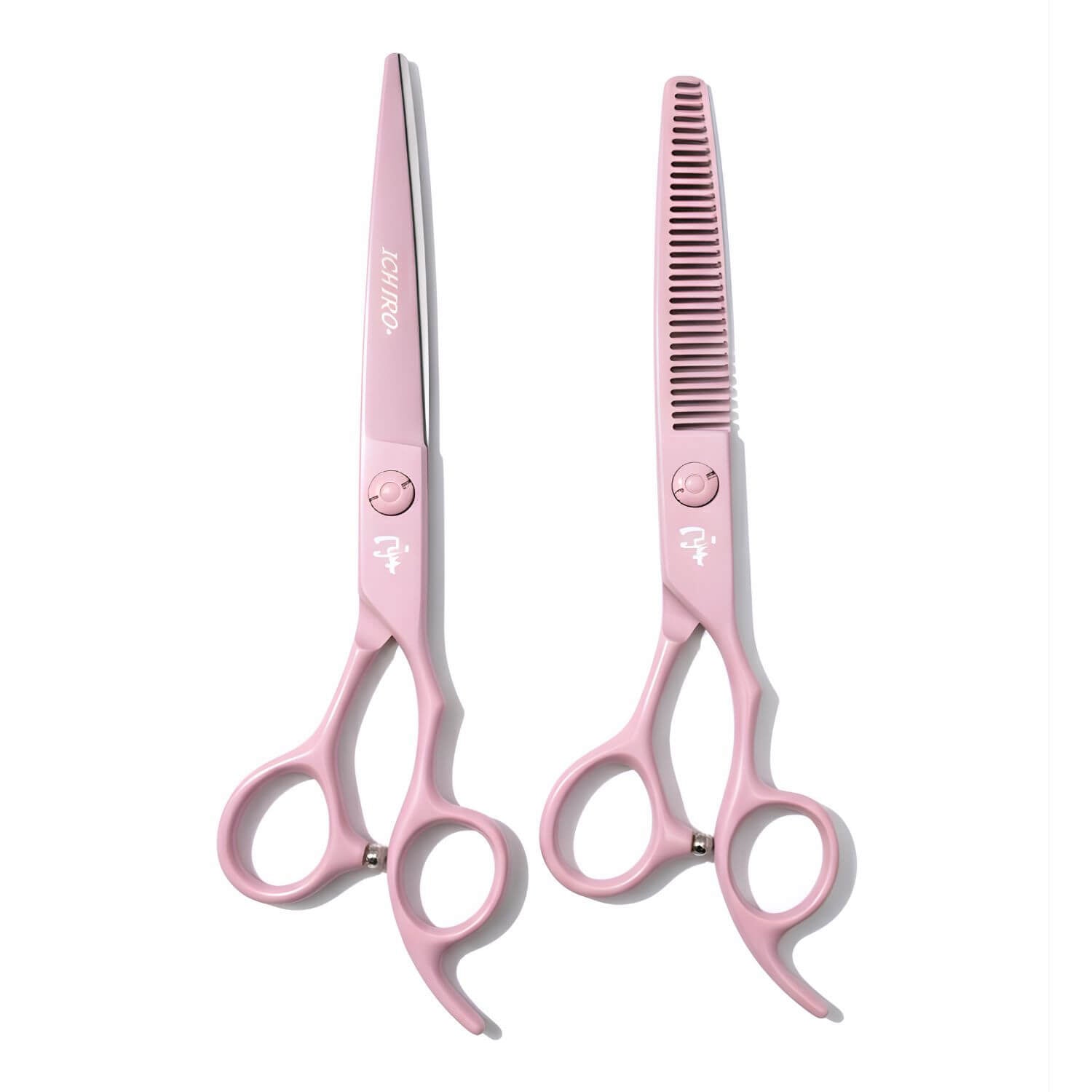 Ichiro Pastel Pink Hair Cutting and Thinning Scissor Set From Japan (SKU: ICH-PNK-S50) 