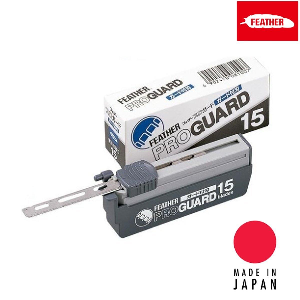 Feather Professional Guarded PG-15 Blades in - Styling Razor For Hair Stylists &amp; Barbers