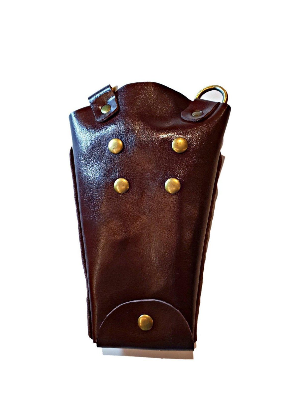 Elegant Brown Leather Holster: Protect 5 Hair Scissors in - Leather Holster For Hair Stylists &amp; Barbers