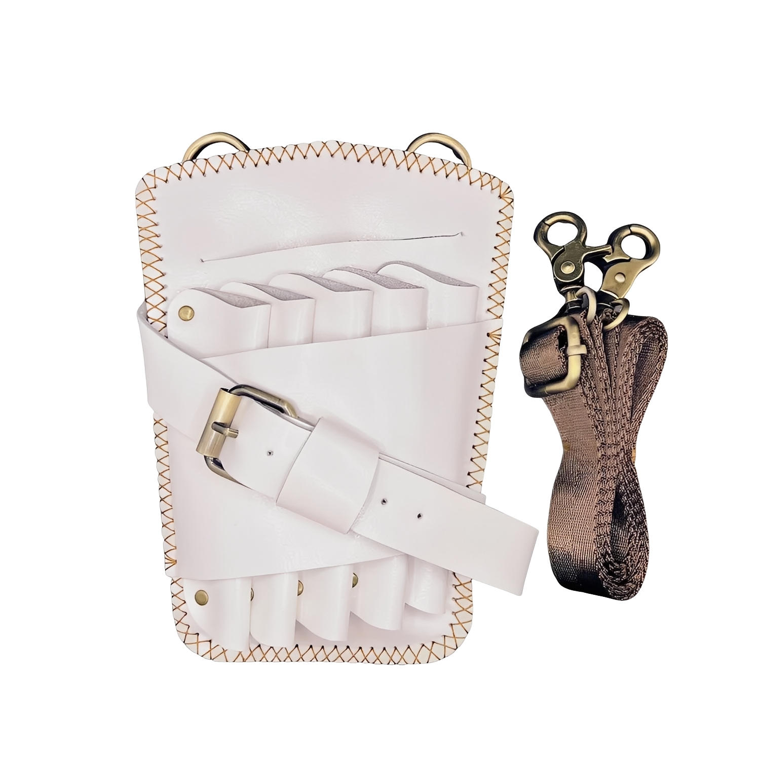 Juntetsu Artisan White Holster - 5 Professional Scissors (SKU: JUN-ARTWHT-5PC)