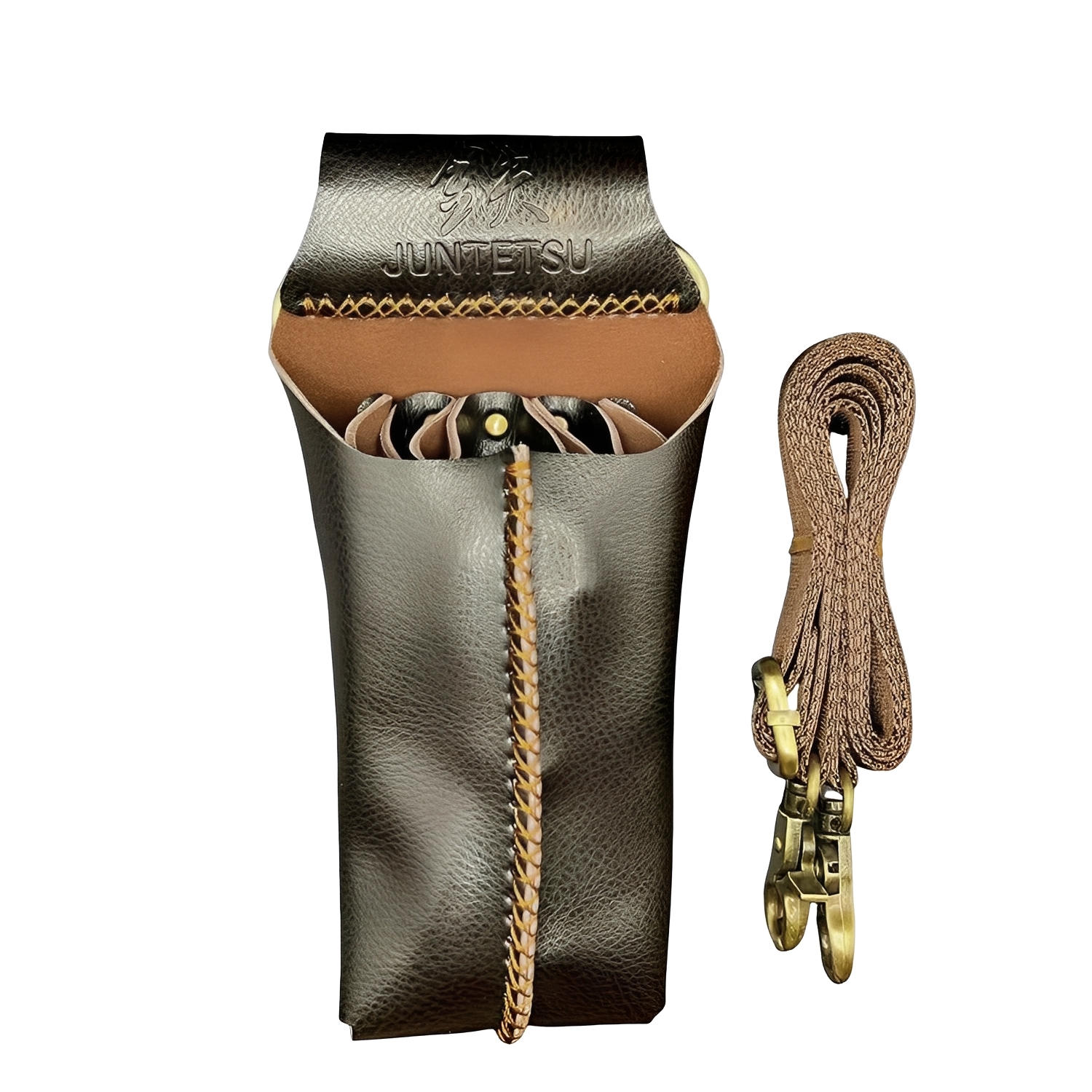 Juntetsu Dusk Brown Leather Holster - 4 Scissor Pocket (SKU: JUN-DUSK-4PC)