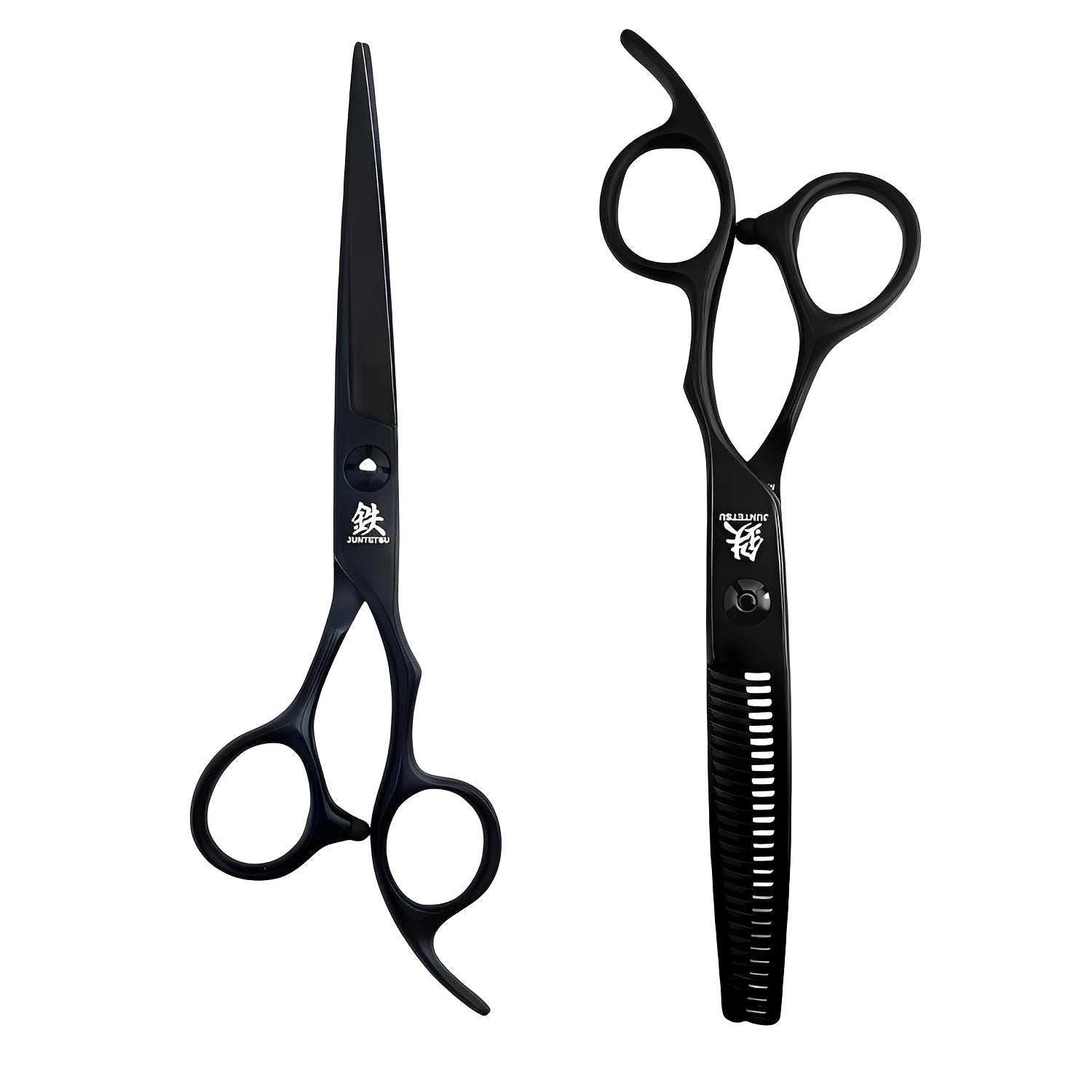 Juntetsu Matte Black Offset Professional Scissors Set (SKU: JUN-JMTB-S50)