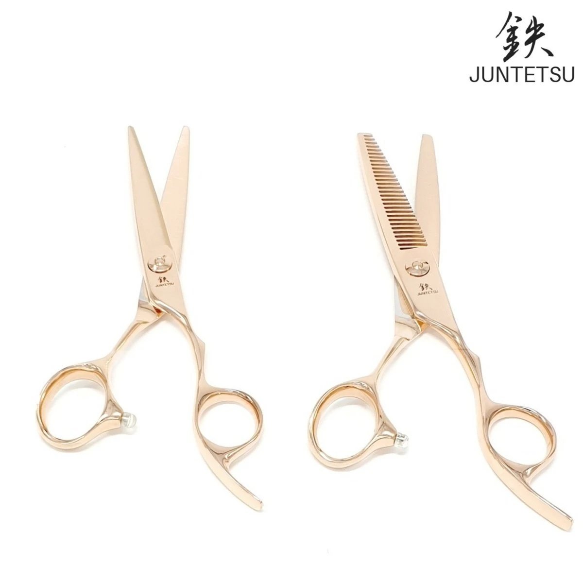 Juntetsu Rose Gold Cutting &amp; Thinning Scissors Set - Japan Scissors