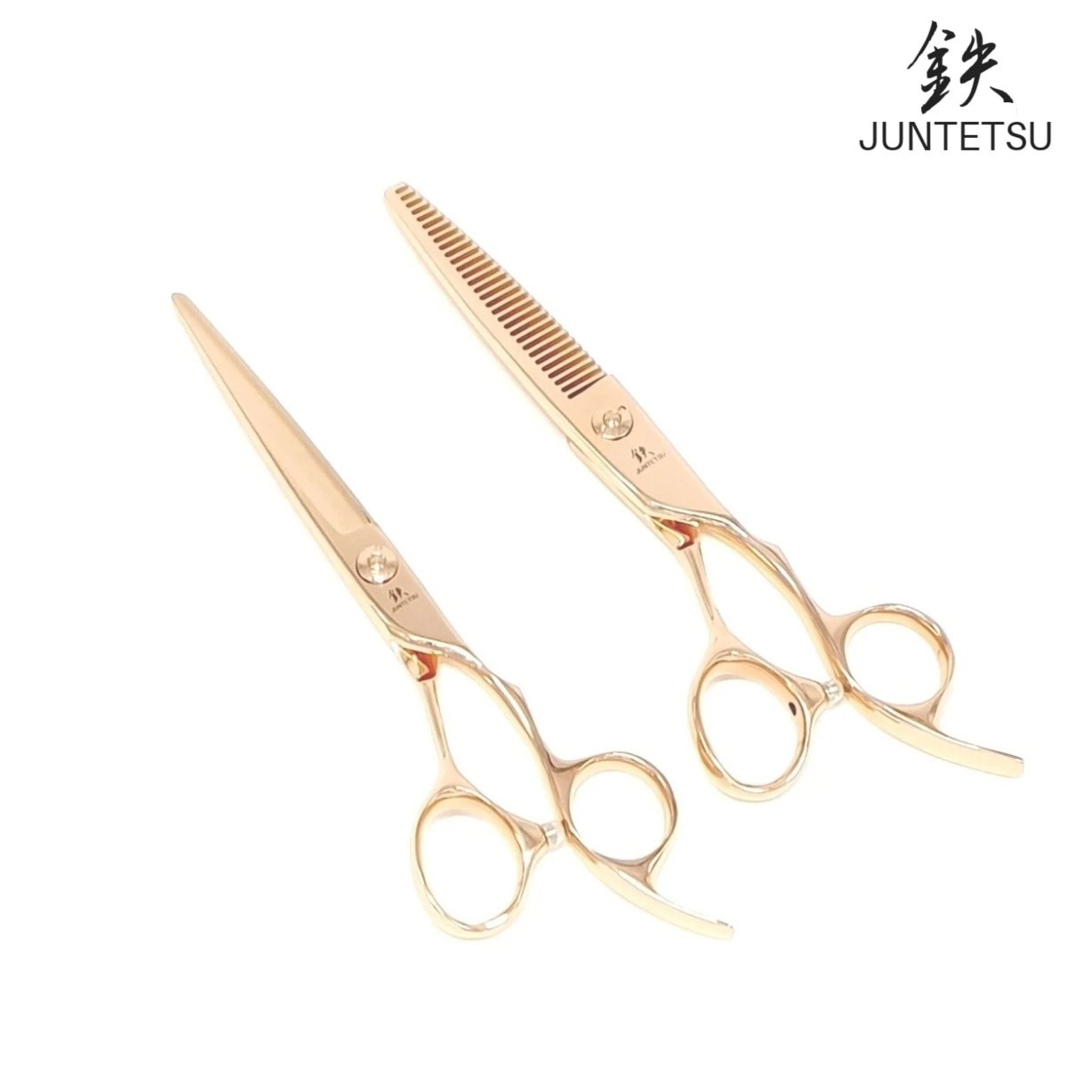 Juntetsu Rose Gold Cutting &amp; Thinning Scissors Set - Japan Scissors